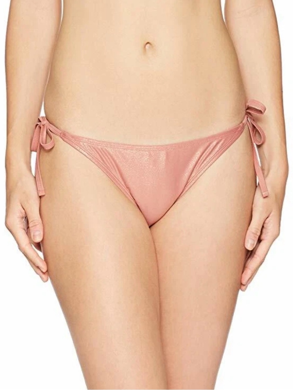 NWOT MAE WOMENS SWIMWEAR METALLIC OLIVIA TIE BIKINI BOTTOM DEEP ANNIE ROSE Med